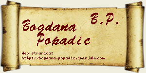 Bogdana Popadić vizit kartica
